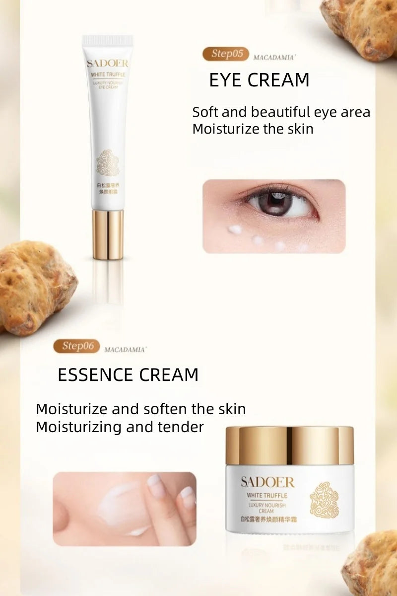 White Truffle Skin Care Six-Piece Set, Rich in Centella Asiatica Extract, Niacinamide and Other Skin-Beneficial Ingredients, Paired with Various Beautifying and Moisturizing Ingredients to Replenish the Skin's Moisture, Leavi