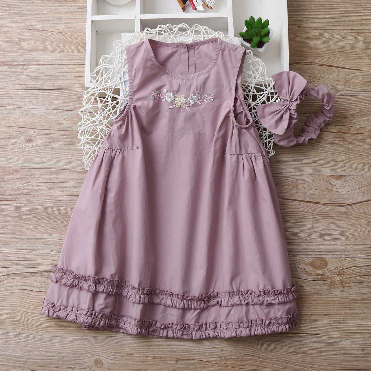 Embroidery Little Flower dresses for Girls clothes Summer Cotton Vest Dress Children's 2026 New