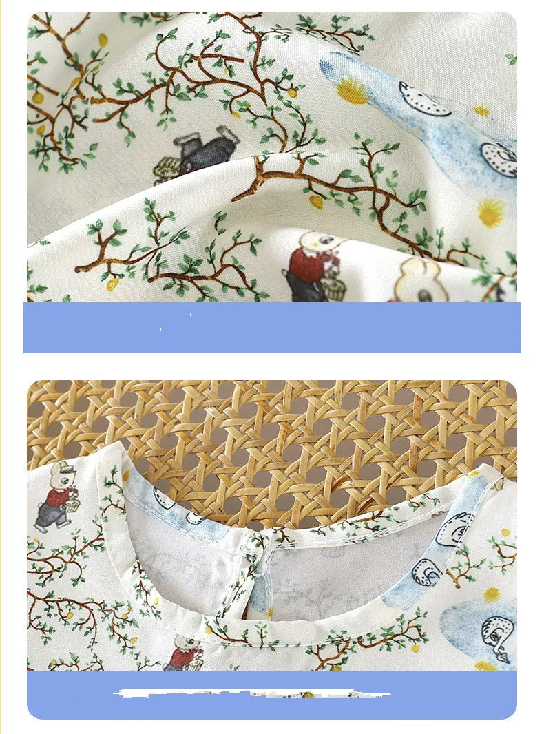Girls Dress Summer Floral Pattern Children's Sundress Cute Thin Baby Casual Clothes