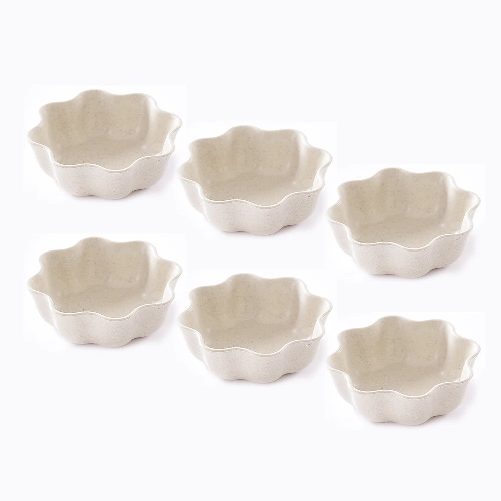 6PCS Wheat Straw Seasoning Dish Set - Small Dipping Snack Plates