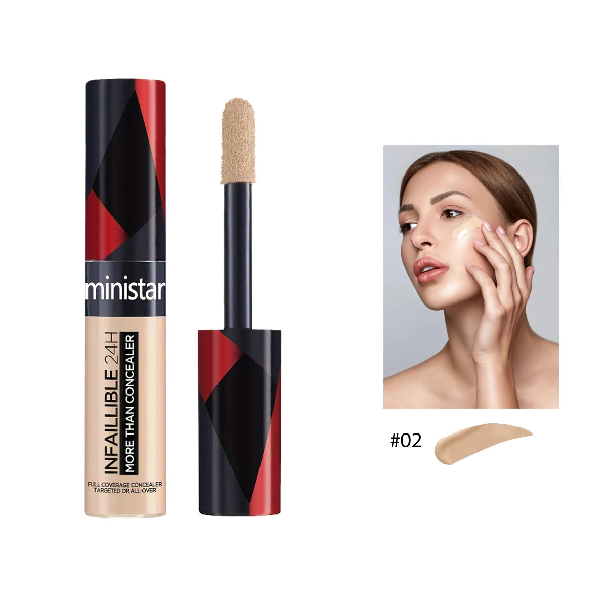 Full Coverage Concealer Waterproof Long Wear For All Skin Types Sweat Proof Stain Resistant Durable For Flawless Skin