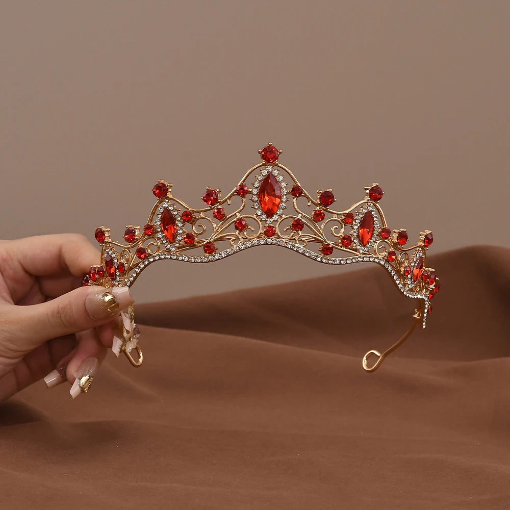 Princess Queen Vintage Baroque Crystal Crown Rhinestone Tiara For Women'S Bridal Weeding Prom Jewelry Hair Accessories