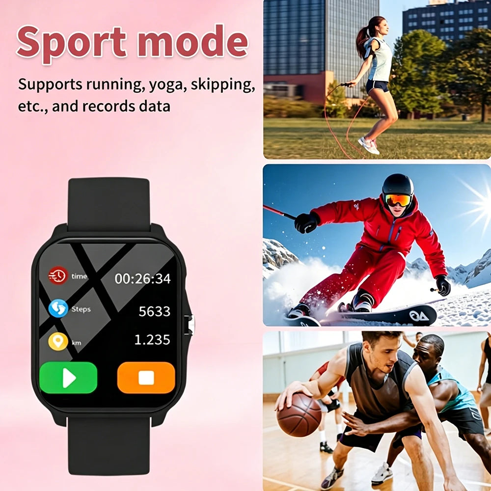 2026 New Smartwatch, 1.83-inch HD Full Touchscreen, Supports Calls/Message Notifications, Multiple Sports Modes, Music Playback
