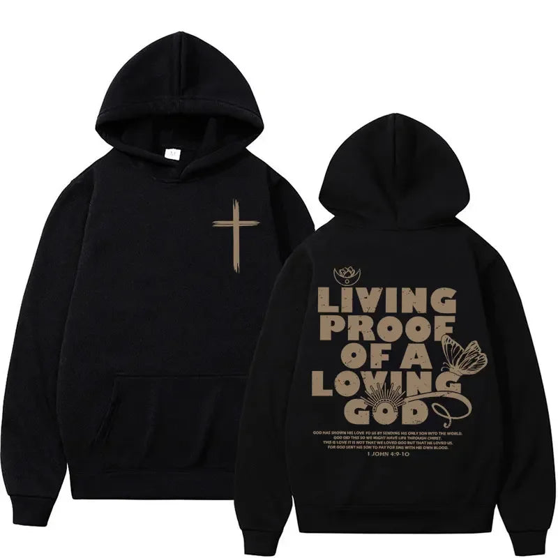 Christian Bible Verse Graphic Fleece Hoodie - Unisex Vintage Style