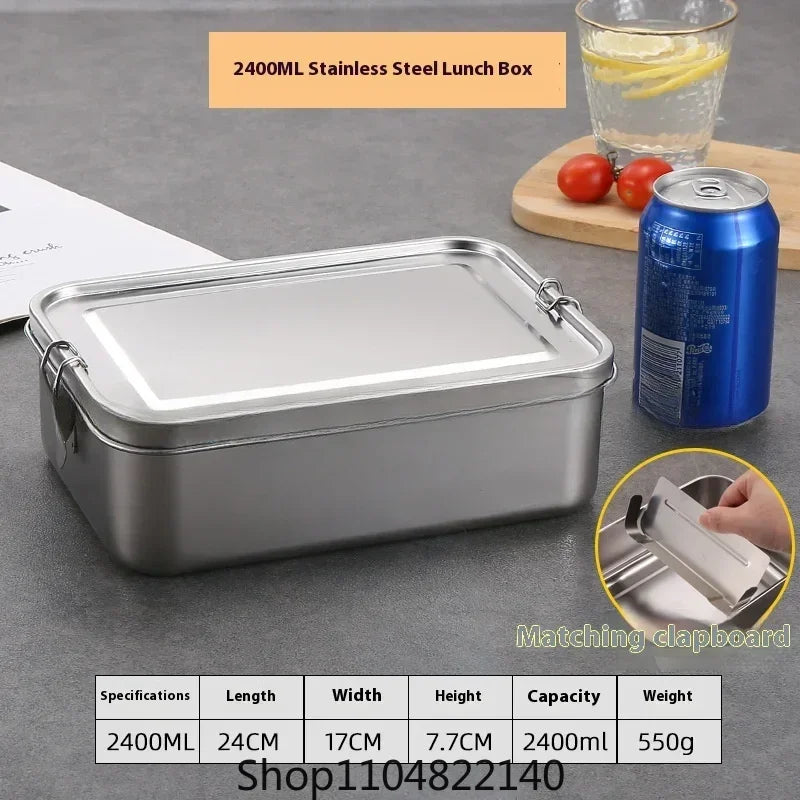 Fiambrera Bento de acero inoxidable, recipientes de almacenamiento de alimentos de metal con cierres de seguridad, fiambreras para el trabajo o la escuela