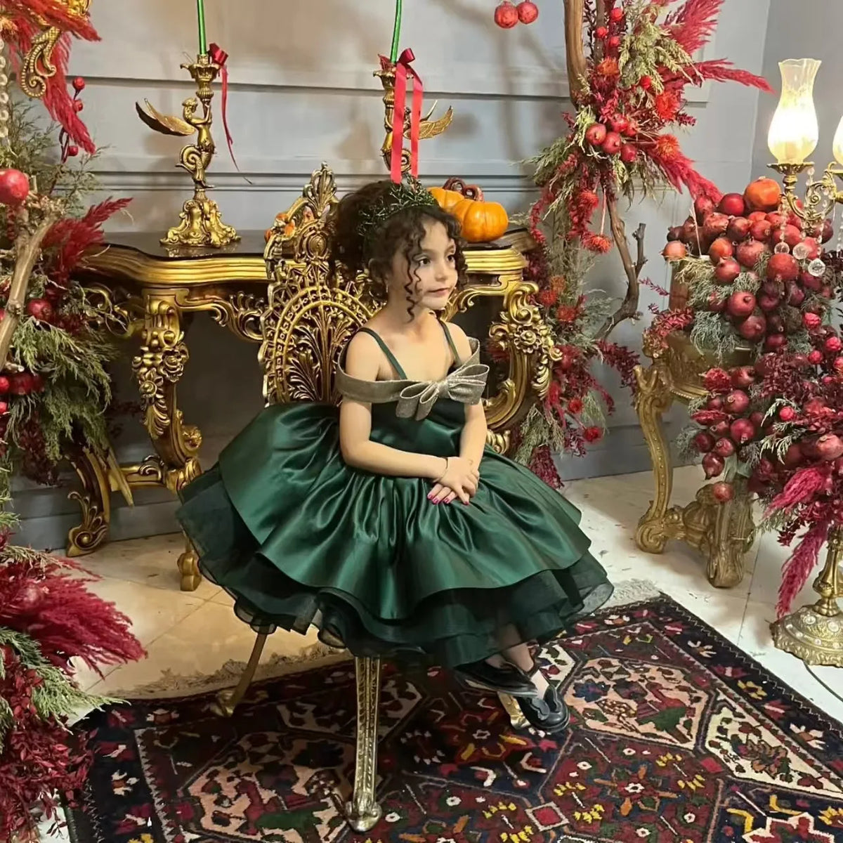 Dreamy Vow D168 Elegant Green Flower Girl Dress Princess Princess Kids Wedding Birthday Festival Party Pageant Formal Gown