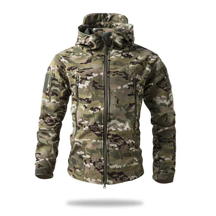 Lurker Shark Skin Soft Shell Tactical Jacket Men Waterproof Fleece Hooded Coat Hunt Clothes Autumn New Outdoor Camouflage Jacket