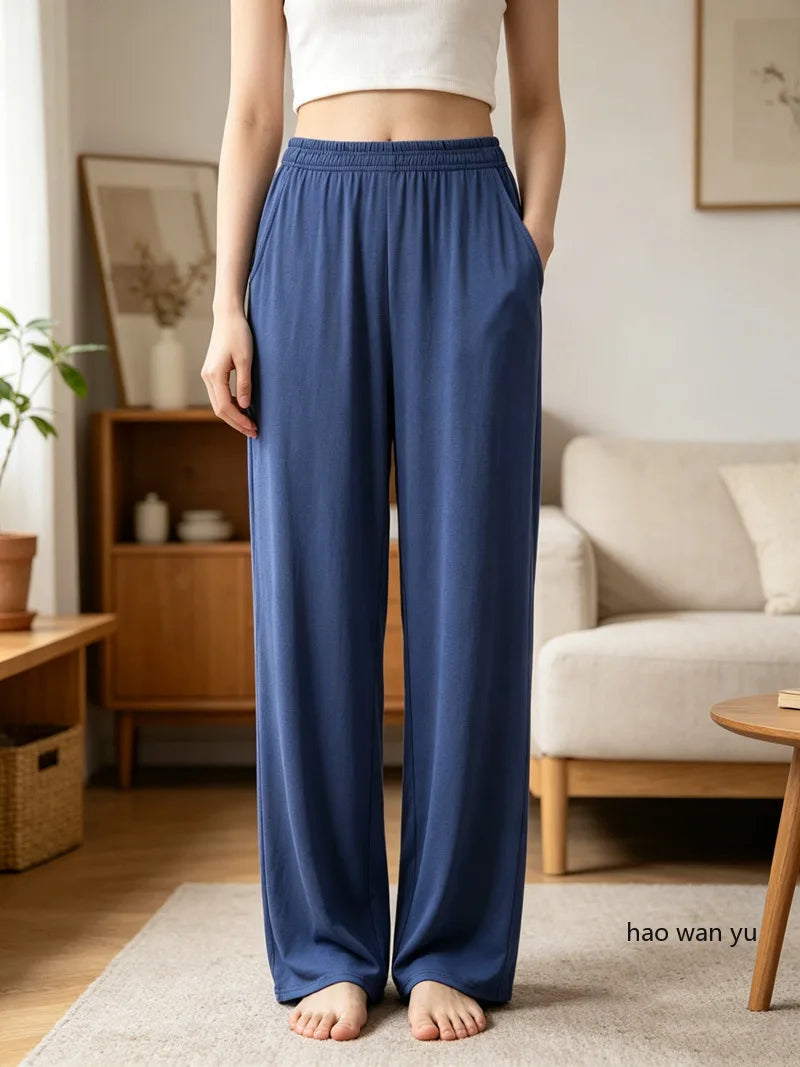 Women's Modal Pajama Pants - Casual Loose Straight Leg Sleep Bottoms