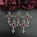 5Pcs Ornate Gothic Cross Pendant Crystal Cross Pendant Designer Charms Fit Jewelry Making Diy Handmade Jewelry Findings