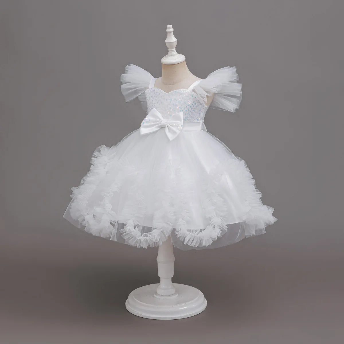 HETISO Girls Sequined Tutu Mesh Dress Summer Kids Birthday Party Christmas Ball Gown Child Wear For 3-10 Years