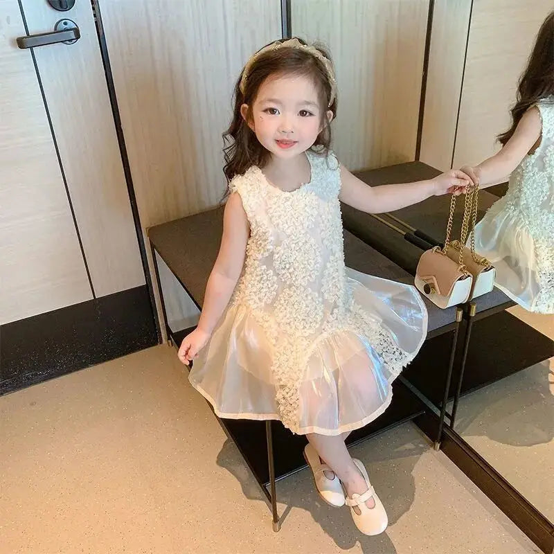 Girls' Sleeveless Princess Tank Dress | Korean Style Summer Dress
