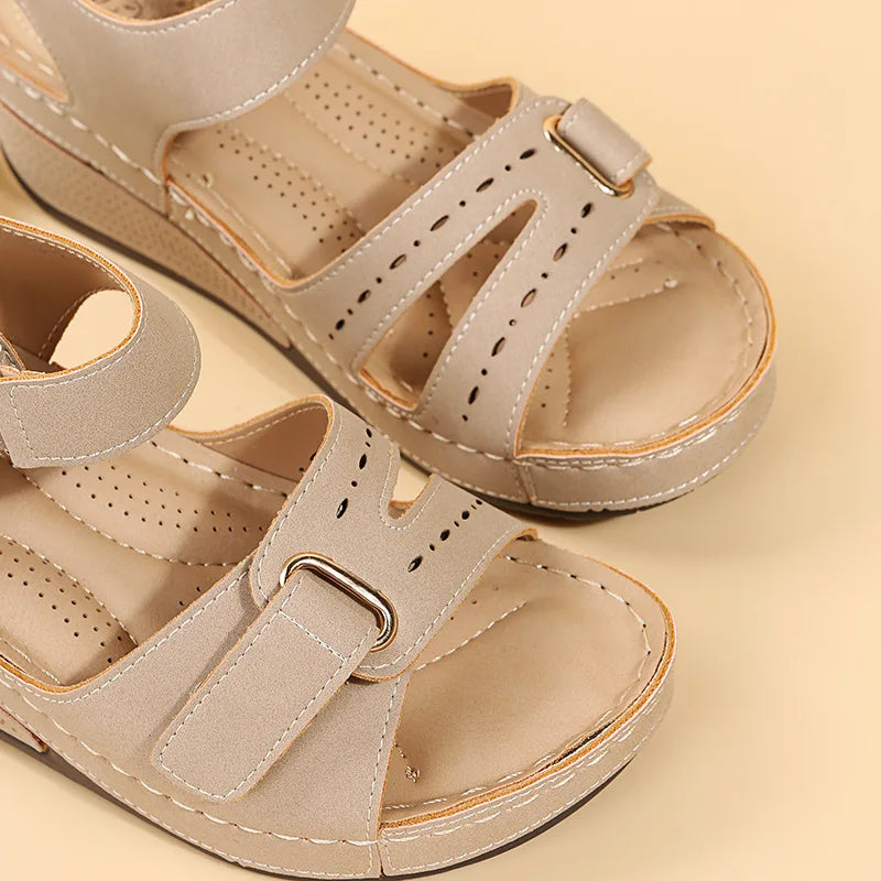 Women's Wedge Platform Sandals - Open Toe Casual Beach Shoes