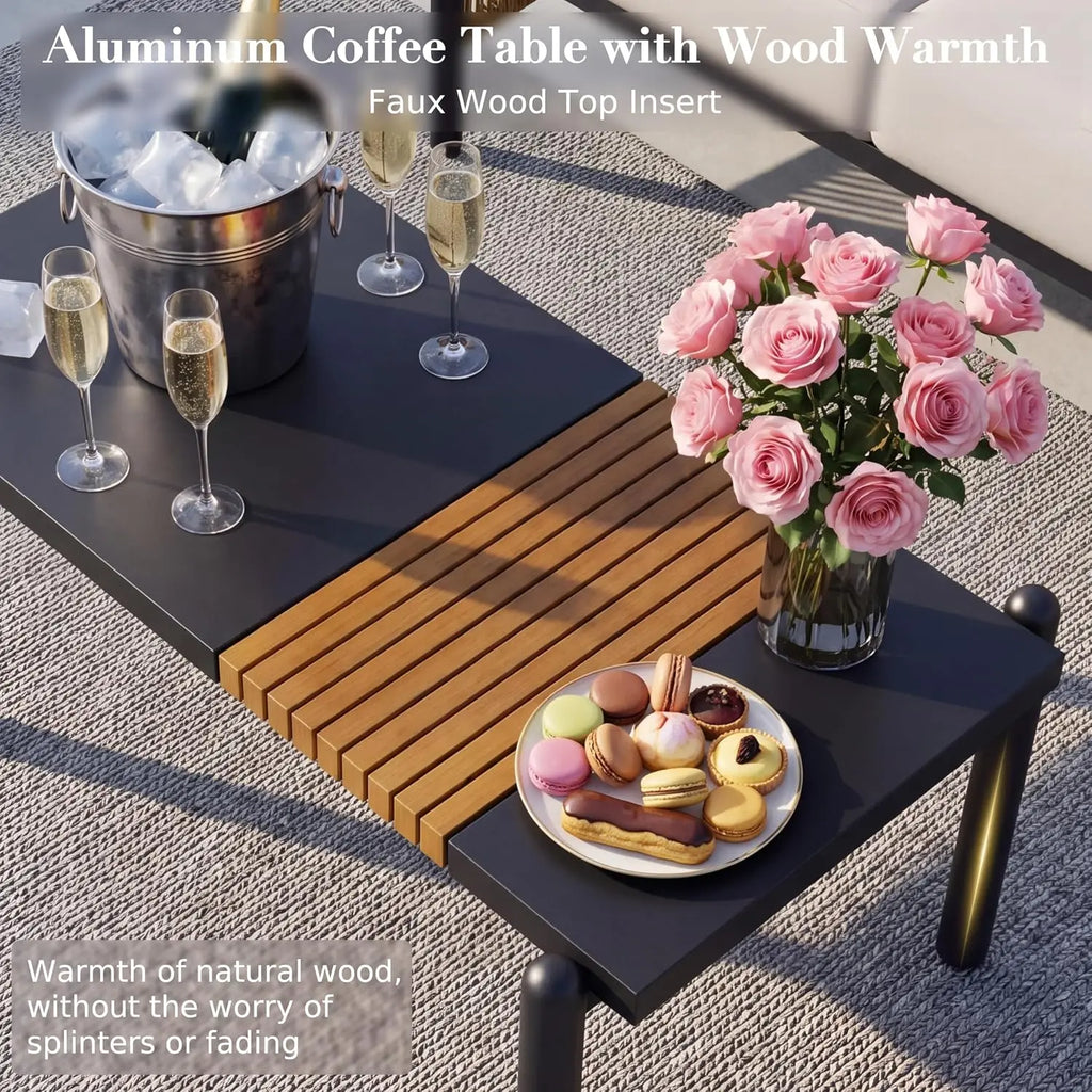 Aluminum Outdoor Patio Furniture Set 4 Seats, Customized