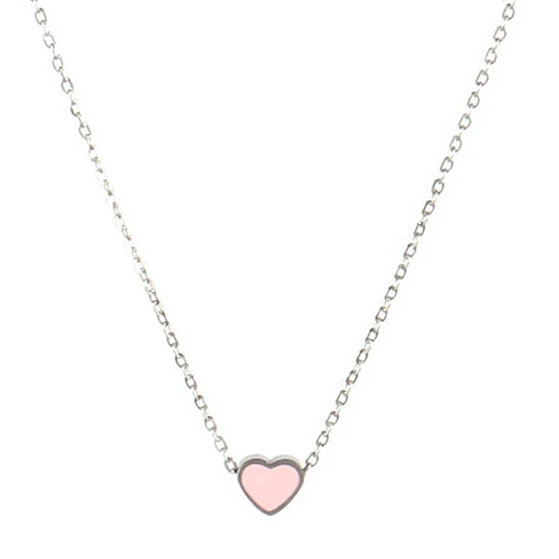Female 316L Stainless Steel Necklace for Women Color Love Heart Pendant Necklace Heart Charm Necklace Fashion Jewelry Gifts