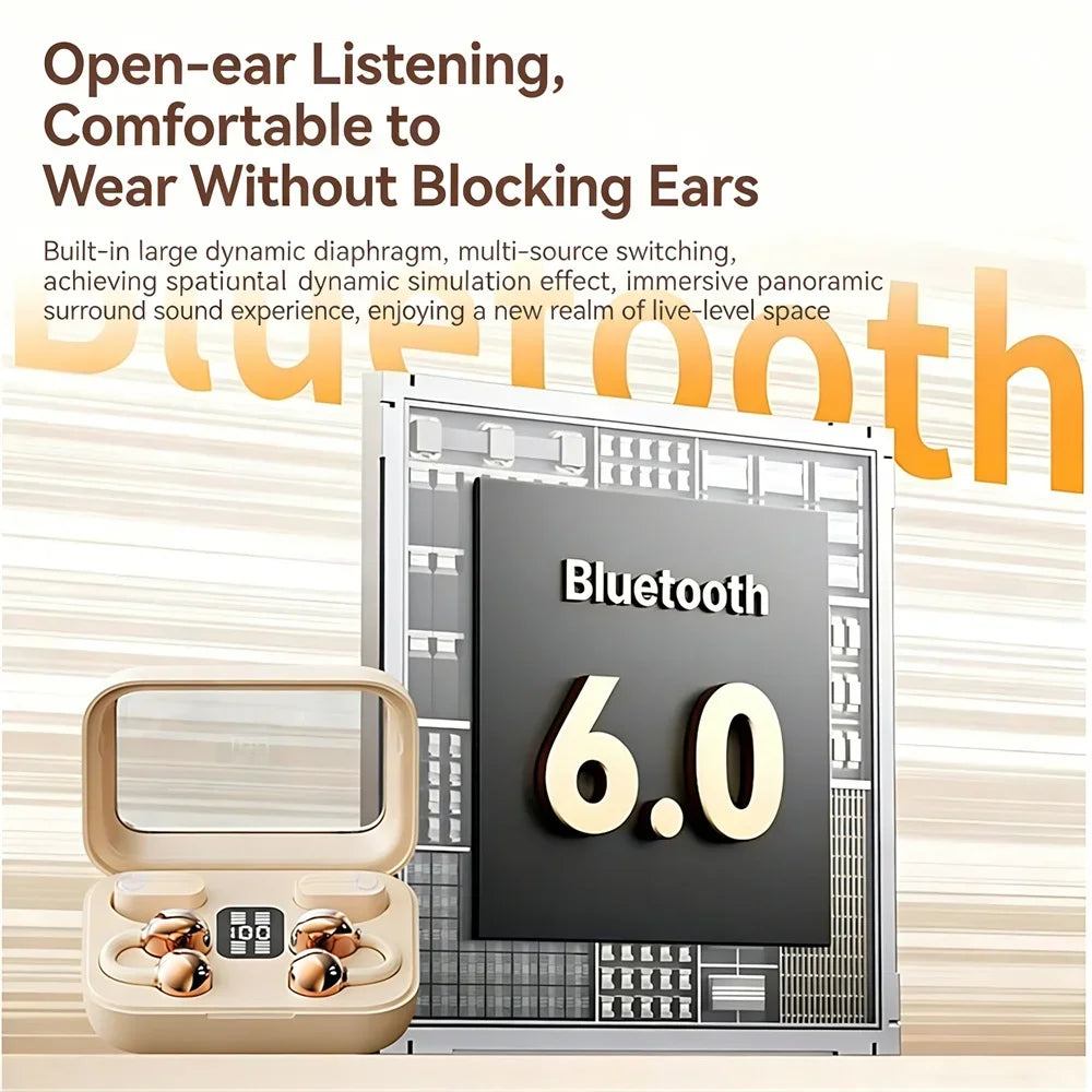 Twin Earphone Open In-ear Type HIFI Bass 2in1 Low-Latency Game Headset High-definition Electric Quantity Digital Display Earplug