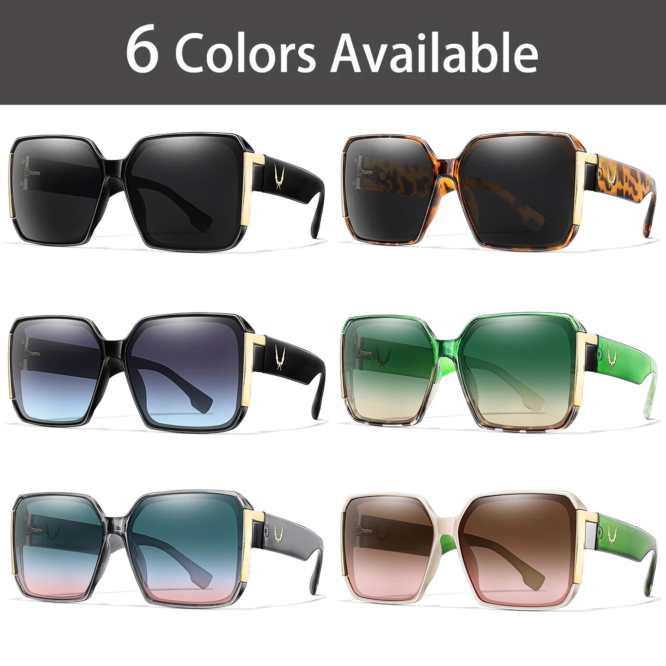Fashion Sunglasses for Women Casual Square Shades with UV Protection for Daily wearing, Fishing, Driving, Golf, Travel With Box