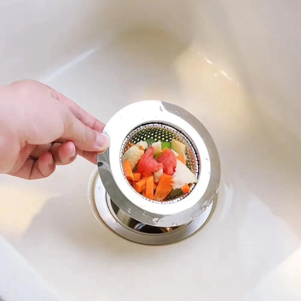 1/2Pcs Kitchen Sink Filter Stainless Steel Mesh Drain Stopper Sewer Mesh Strainers Bathroom Sink Strainer Drain Hole Filter Trap