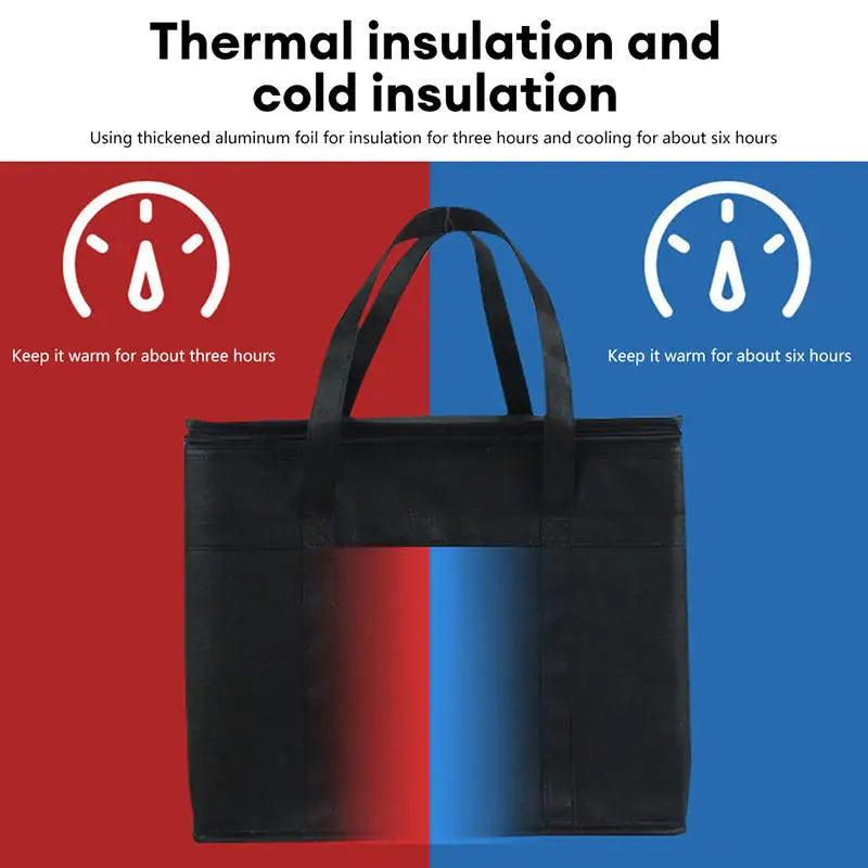 70L Insulated Thermal Cooler Bag Insulation To Keep Cold Large Capacity Portable Lunch Bag Zip Picnic Camping Tin Foil Food Bag