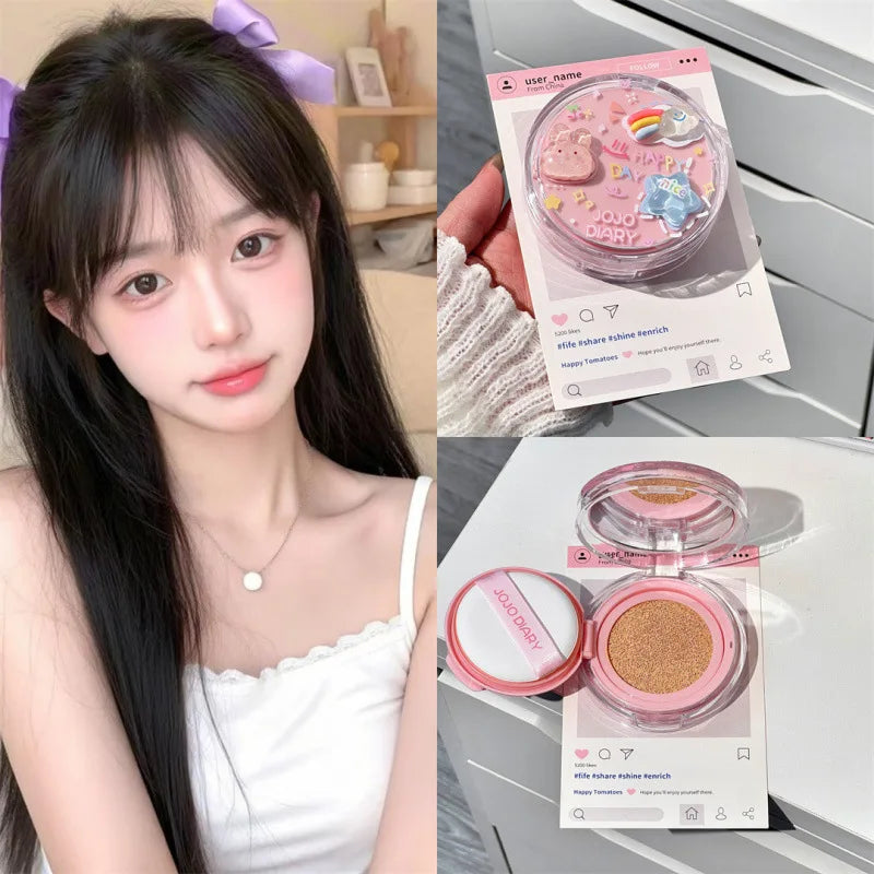 Korean Hydrating Air Cushion BB Cream Concealer Moisturizing Lasting Moisturizing No Stuck Waterproof and Sweat-proof Foundation