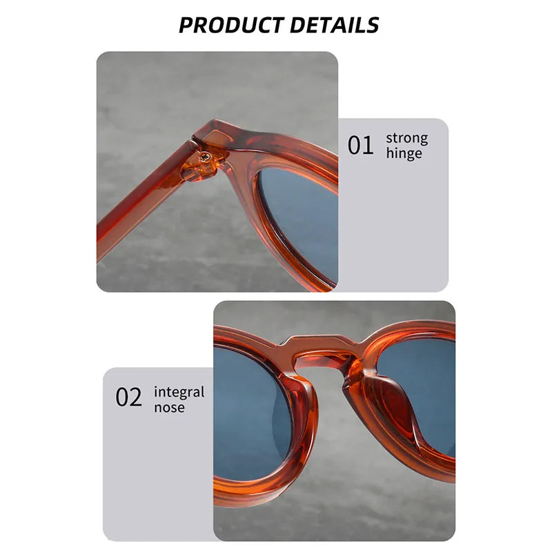 Fashion Luxury Brand Sunglasses Round Retro Sun Glasses Trendy Designer Sunglasses Premium Anti-Uv Sun Glasses