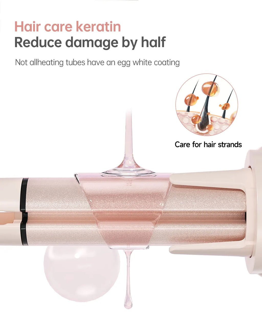Auto Curling Iron Professional 3 Speed Rotary Hair Curler Ceramic Heated Styling Wand with Negative Ion Hair Care Styling Tools