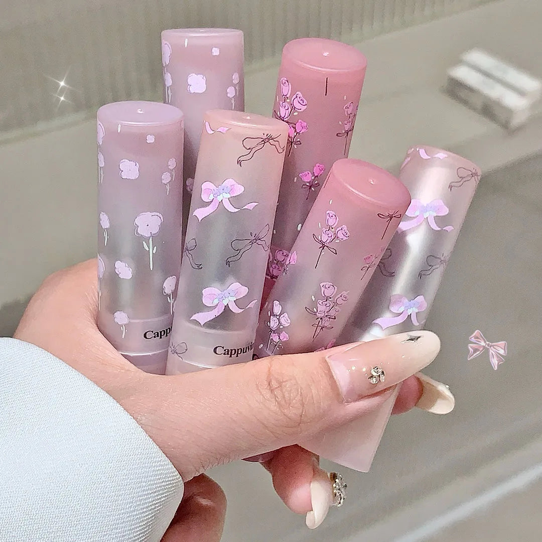 Flower Hydrating Solid Lip Gloss Mirror Shine Lip Honey Moisturizing Glossy Pink Jelly Lip Balm Non Sticky Makeup Lipstick