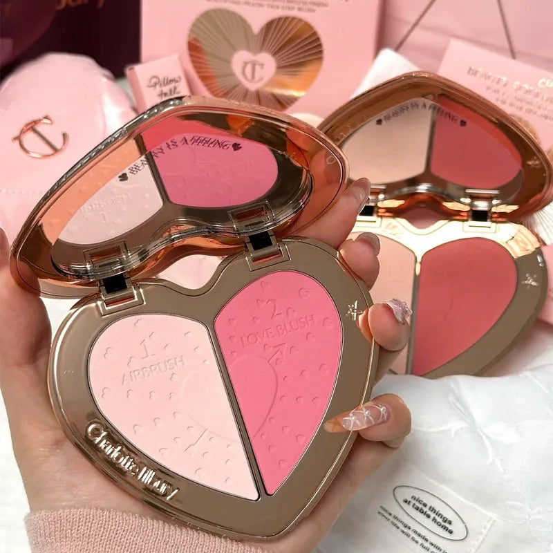 Charlotte Tilbury PILLOW TALK Series Soft Heart Double Color Powder Blusher Color Plate Hot Color Code First Love Sex on Fire