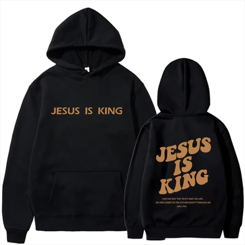 Jesus Is King Hoodie - Unisex Harajuku Pullover Sweatshirt