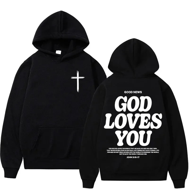 Christian Bible Verse Graphic Fleece Hoodie - Unisex Vintage Style