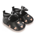 Baby Girl Classic Dress Shoes 0-18M Cute Bow Knot Heart First Walkers Soft Sole Comfortable Newborn Infant
