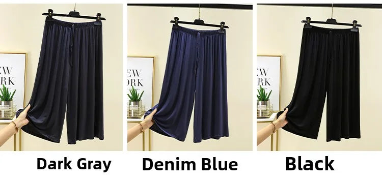 Women's Modal Wide-Leg Pants - High-Waisted Casual Summer Lounge