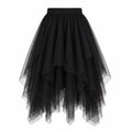 High Waist Multi-Layer Tulle Skirt Irregular Design Versatile Mid-Length Puffy Tutu Skirt for Youth Teen Girls Women