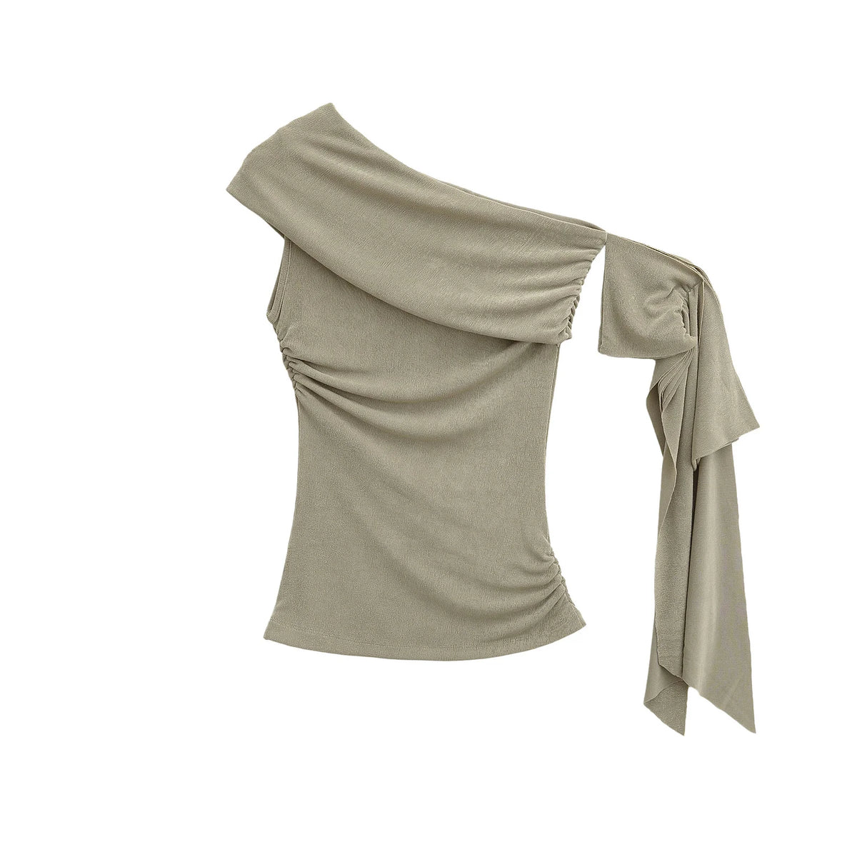 Women's Off-Shoulder Bodycon T-Shirt - Short Sleeve Slim Fit Knit