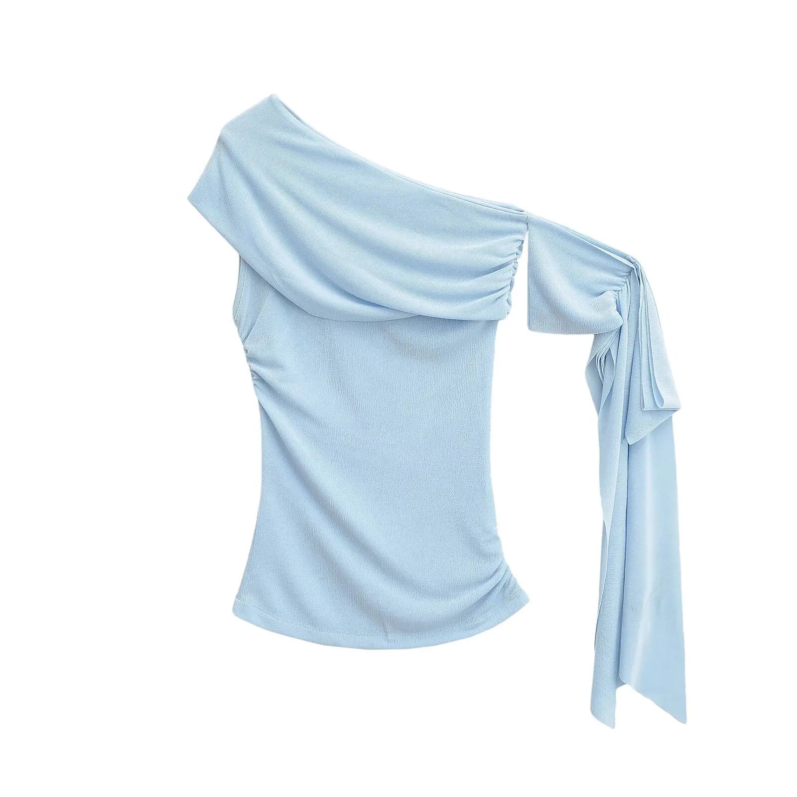 Sweet Sexy Bodycon Short Sleeve T-Shirt Shoulder Bared Pure Color Slimming Top for Trendy Women Summer Thin Fabric Cute Style