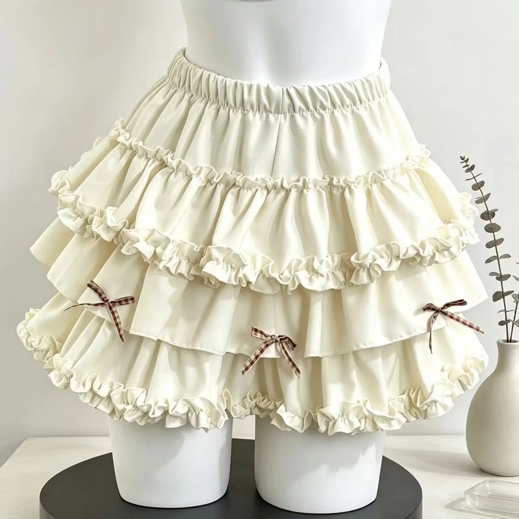 Y2K Black White Print Mini Skirt Women Slim Design Ruffle Layered A Line Skirt Elastic Waist Harajuku Pleated Short Piano Skirts