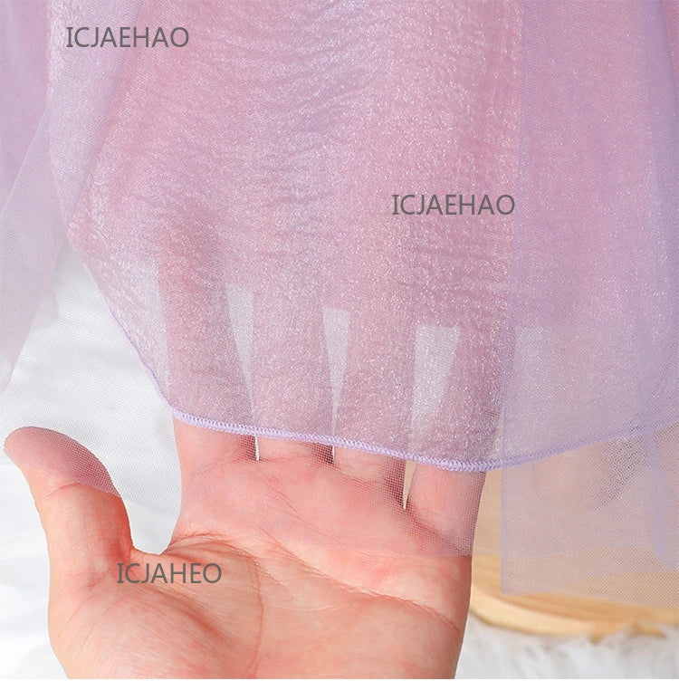 2025 Party Dress Vestido Children Girls Princess Tutu Gown Banquet Piano Host Dresses Outfit Costume New Matching Kids Birthday
