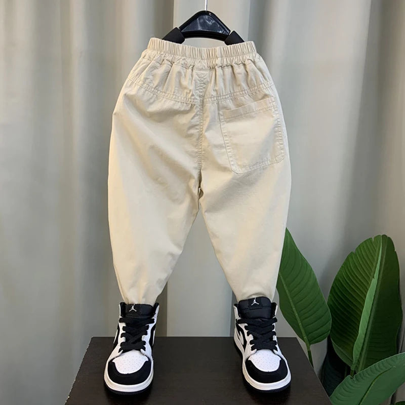 New Spring Autumn Fashion Boys Pants Loose And Comfortable Design Sport Overalls Cargo Trousers For 2-10 Years Old Kids