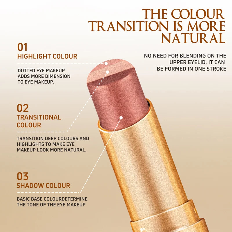 O'Cheal Three Color Eye Shadow Stick Gradient Delicate Shiny Waterproof Glitter Eye Shadow Waterproof Long-Lasting Eye Cosmetics
