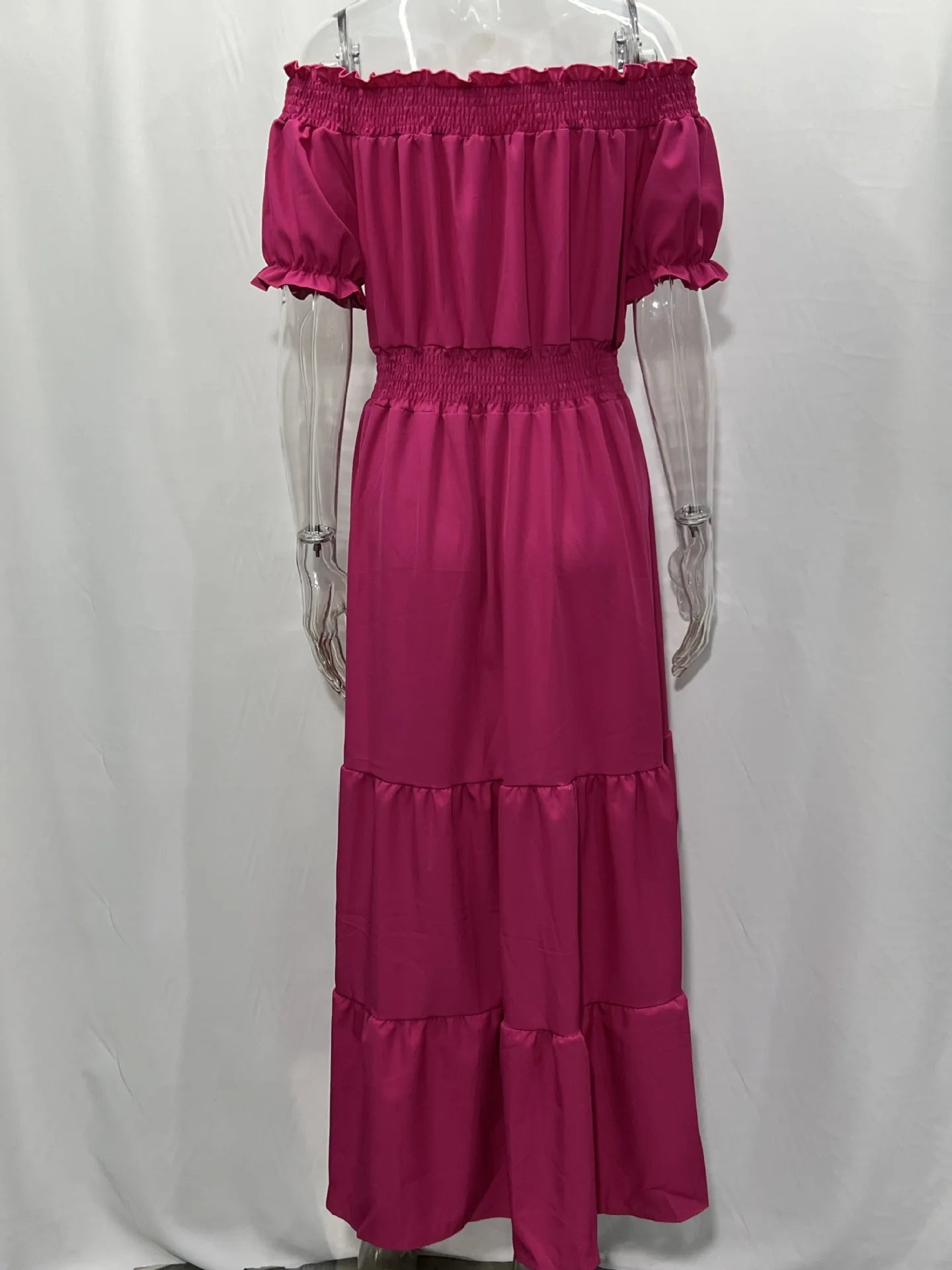 Summer Sexy Off Shoulder Slash Neck Ruffle Beach Party Dress Elegant Women Fashion Red Lace-up Pleated Holiday Long Dresses Robe