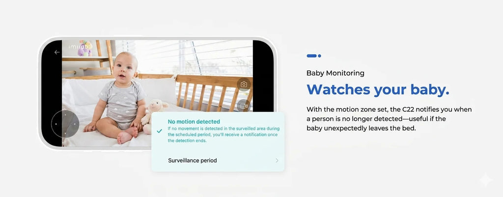 IMILAB Baby Monitor Indoor Security Camera with AI Detection Night Vision 2-Way Audio 360° PTZ Compatible with Xiaomi Home App