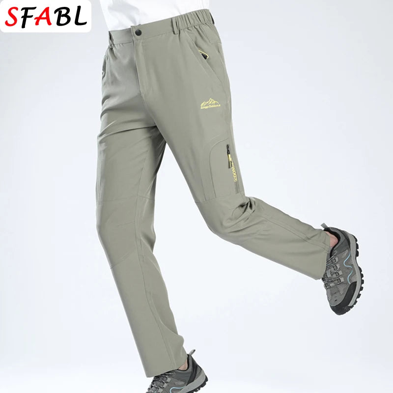 Summer Outdoor Sports Pants Men Women'S Hiking Camping Trousers Quick Dry Stretch Tactical Pants Lightweight Trekking Pants Xl-5Xl