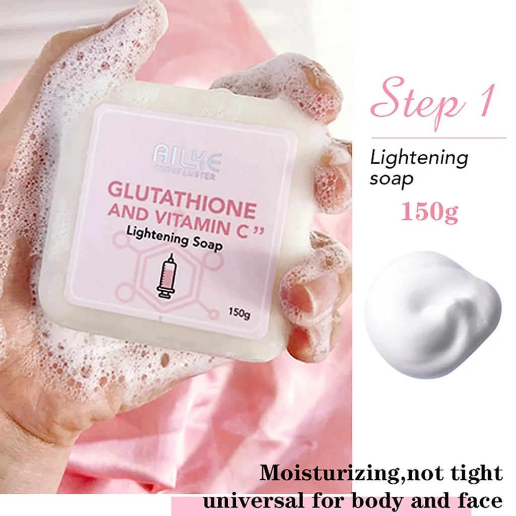 AILKE Brightening Skin Care Set, With Vitamin C, Glutathione, Reduce Spots, Moisturizing, Smooth Soft Skin, Improve Skin Radiant