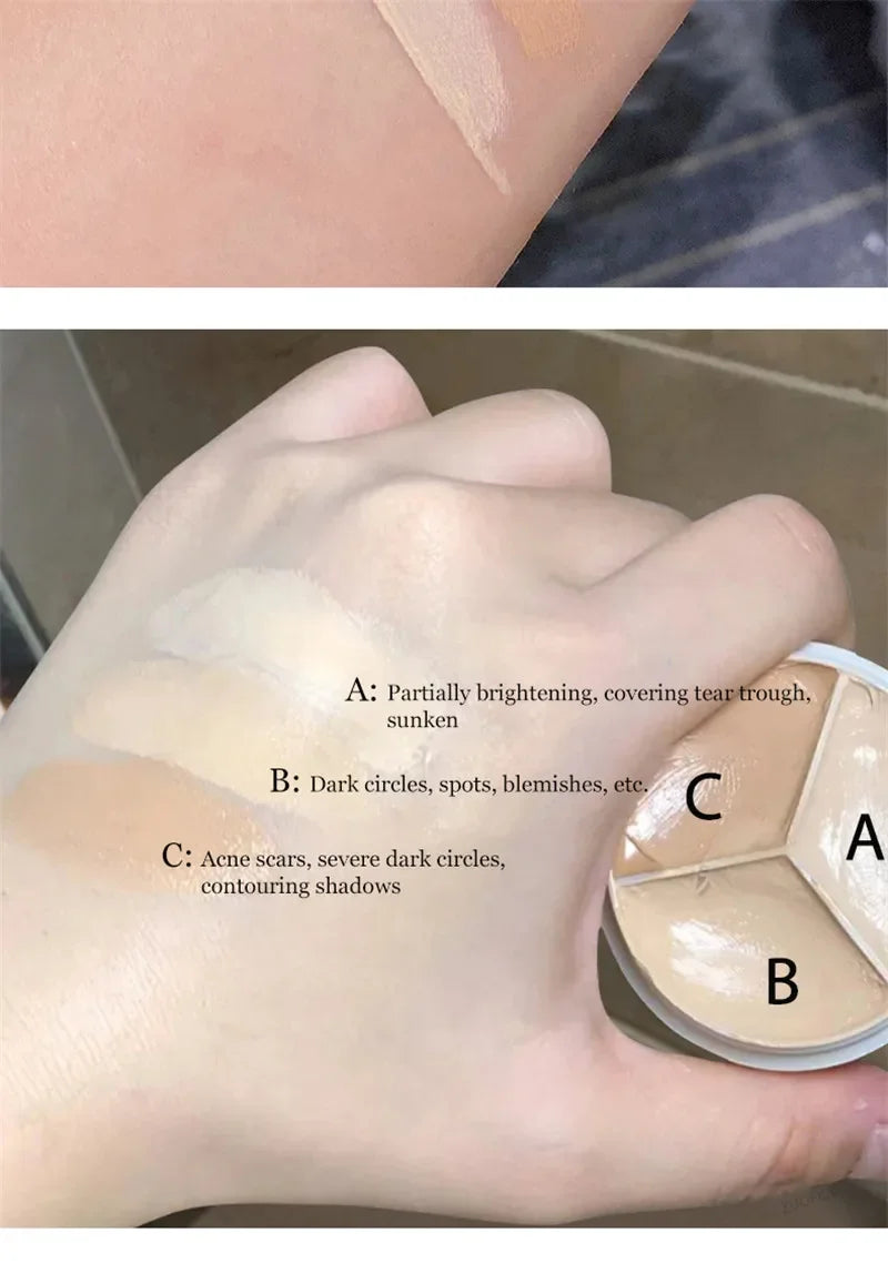 3/6-color Concealer Palette with/No Brush Cream Texture Moisturizer Concealer Modify Enhance Contours Lasting Makeup Waterproof