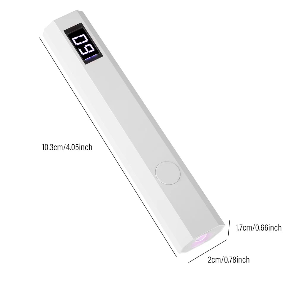 YIKOOLIN Rechargeable Handheld UV LED Nail Lamp 3W Portable Mini Gel Polish Dryer 2 Timer Setting USB Charging Manicure Tool Hom
