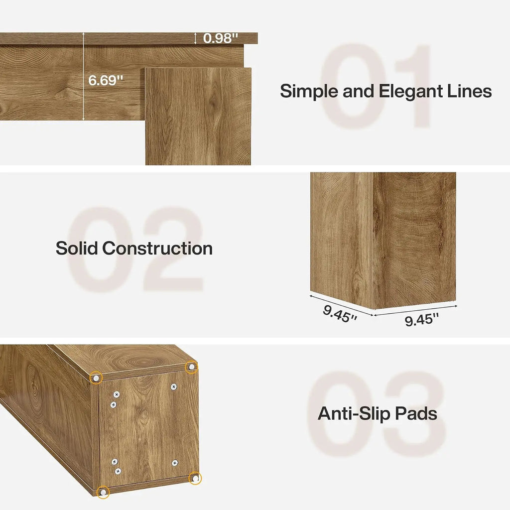 63-Inch Console Sofa Table, Farmhouse Rustic Entryway Table with Open Storage for Living Room & Hallway, Natural Oak, Customized