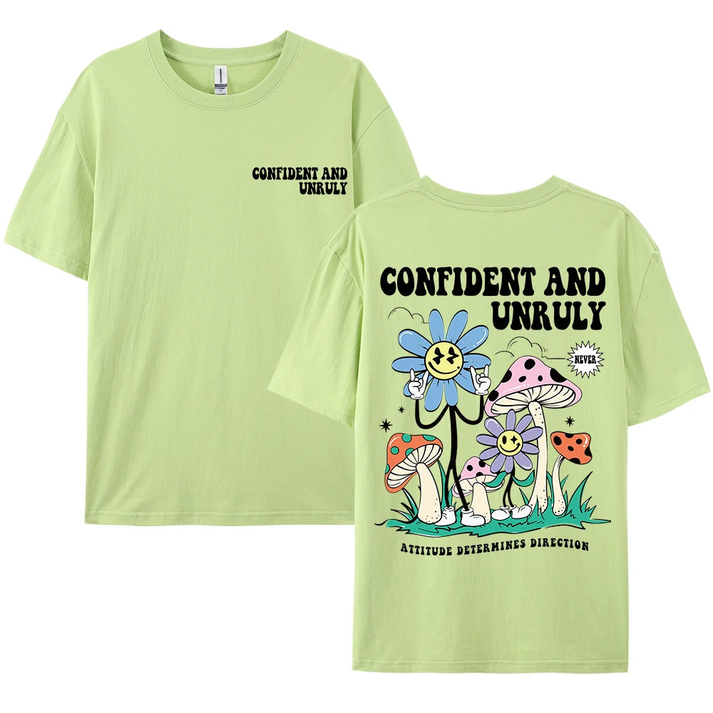 Mens Attitude T Shirt Confident Unruly Streetwear Cotton Short Sleeve Breathable Tee For Men