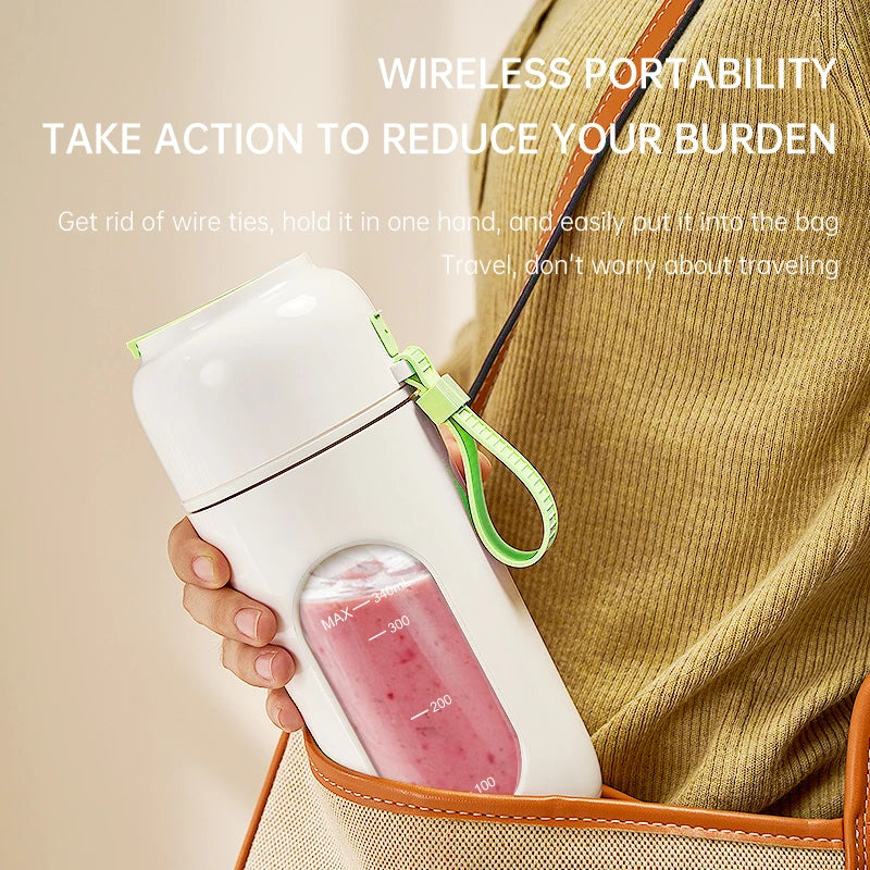 Wireless Portable Juice Cup, Kitchen and Outdoor Tool, with a 12-Blade Cutter Head, Easy to Operate and Convenient to Clean.