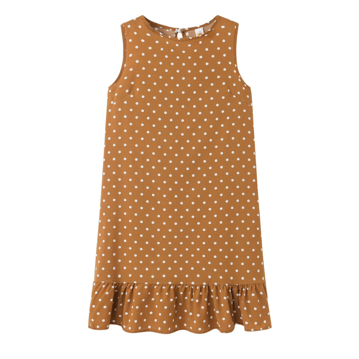 Simple And Elegant Floral Polka Dot Ruffle Dress