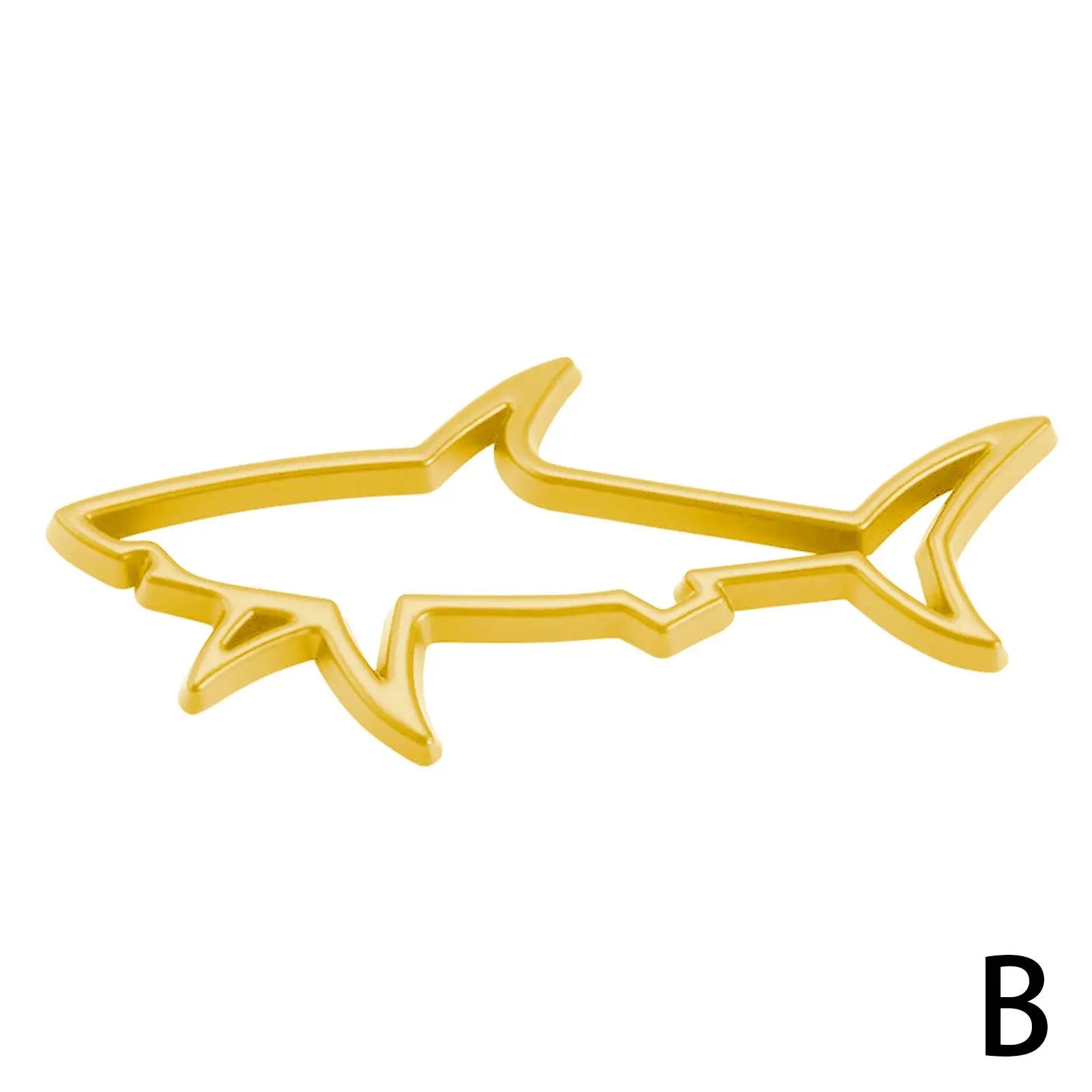 3D Metal Hollow Shark Emblem Badge For Cars And Motorcycles Durable Steel Peel And Stick Eye Catching Design