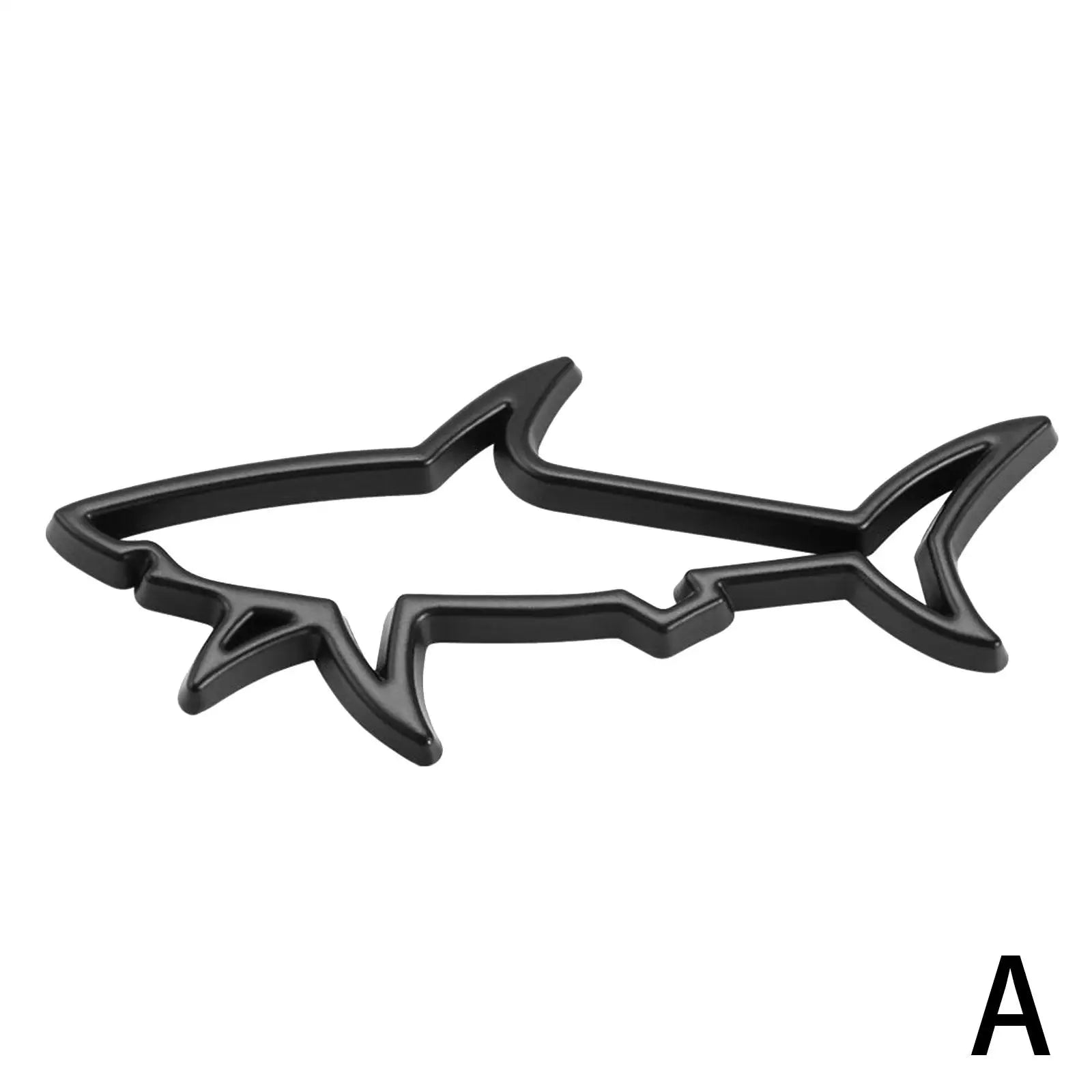 3D Metal Hollow Shark Emblem Badge For Cars And Motorcycles Durable Steel Peel And Stick Eye Catching Design